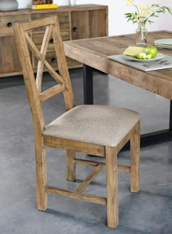 BRISBANE Univers Déco·Maison De Campagne|Meubles De Cuisine·Chaises|Chaise en tissu et bois recyclé (lot de 2)