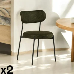 IENA Chaises Capitonnées|Chaises Contemporaines|Chaise en tissu résille matelassée bleu (lot de 2)