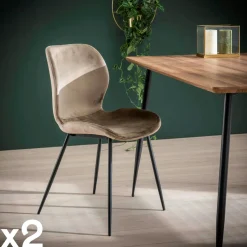 Melbourne Meubles De Cuisine·Chaises|Chaises Capitonnées|Chaise en velours jaune moutarde (lot de 2)