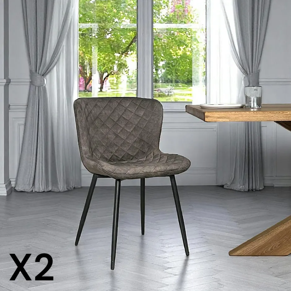 Melbourne Meubles De Cuisine·Chaises|Chaises Velours|Chaise en velours piqué moutarde (lot de 2)