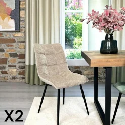 PALERME Meubles De Cuisine·Chaises|Chaises Velours|Chaise en velours vert motif damier (lot de 2)