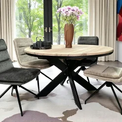 MALMOE Chaises Contemporaines|Meubles De Cuisine·Chaises|Chaise grise effet vieilli à poignée intégrée (lot de 2)