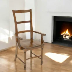 Tradition Chaises En Bois|Chaises Avec Accoudoirs|Chaise hévéa avec accoudoirs