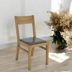 Attan Chaises Scandinaves|Chaises En Bois|Chaise Hévéa avec assise mousse 42x50x84cm