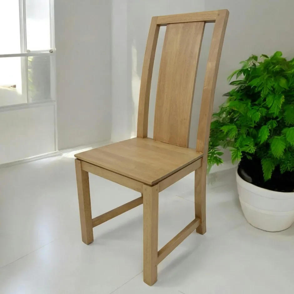 Helena Chaises En Bois|Chaises Contemporaines|Chaise Hévéa dossier haut 45x52x105cm