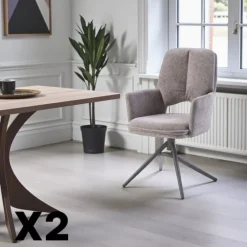 LIGURIE Chaises Contemporaines|Meubles De Cuisine·Chaises|Chaise pivotante anthracite double coussinage (lot de 2)