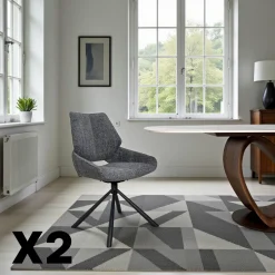 LIGURIE Meubles De Cuisine·Chaises|Chaises Contemporaines|Chaise pivotante bleue assise baquet (lot de 2)