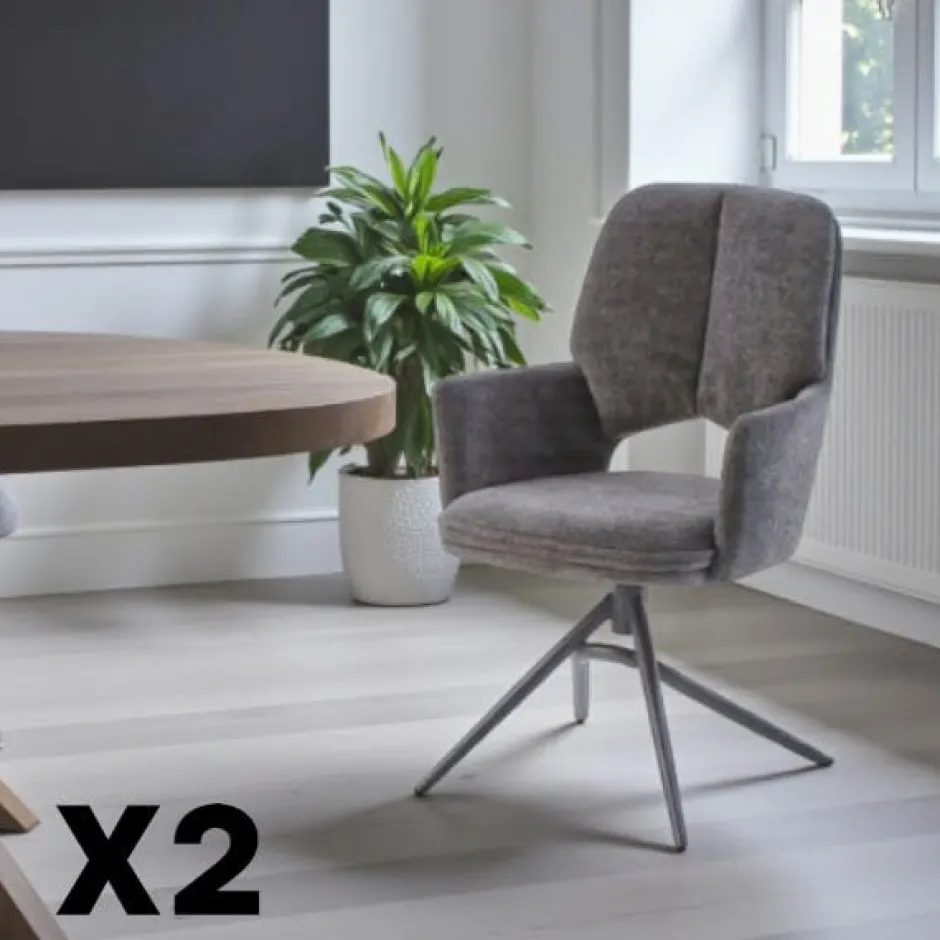 LIGURIE Meubles De Cuisine·Chaises|Chaises Contemporaines|Chaise pivotante bleue double coussinage (lot de 2)