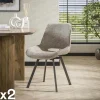 ASCOLI Meubles De Cuisine·Chaises|Chaises Contemporaines|Chaise pivotante confort – beige, dos ajouré (lot de 2)