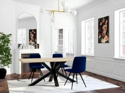 IENA Chaises Capitonnées|Meubles De Cuisine·Chaises|Chaise pivotante coussin et poignée tissu blanc (lot de 2)