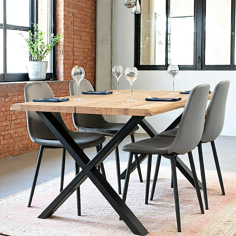 BERLIN Meubles De Cuisine·Chaises|Chaises Contemporaines|Chaise pivotante marron vintage avec surpiqure décorative (lot de 2)