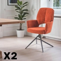 LIGURIE Meubles De Cuisine·Chaises|Chaises Contemporaines|Chaise pivotante terracotta double coussinage (lot de 2)
