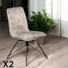 OKA Univers Déco·Design Contemporain|Chaises Velours|Chaise pivotante velours gris (lot de 2)