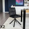 IENA Chaises Capitonnées|Chaises Contemporaines|Chaise rotative tissu anthracite (lot de 2)