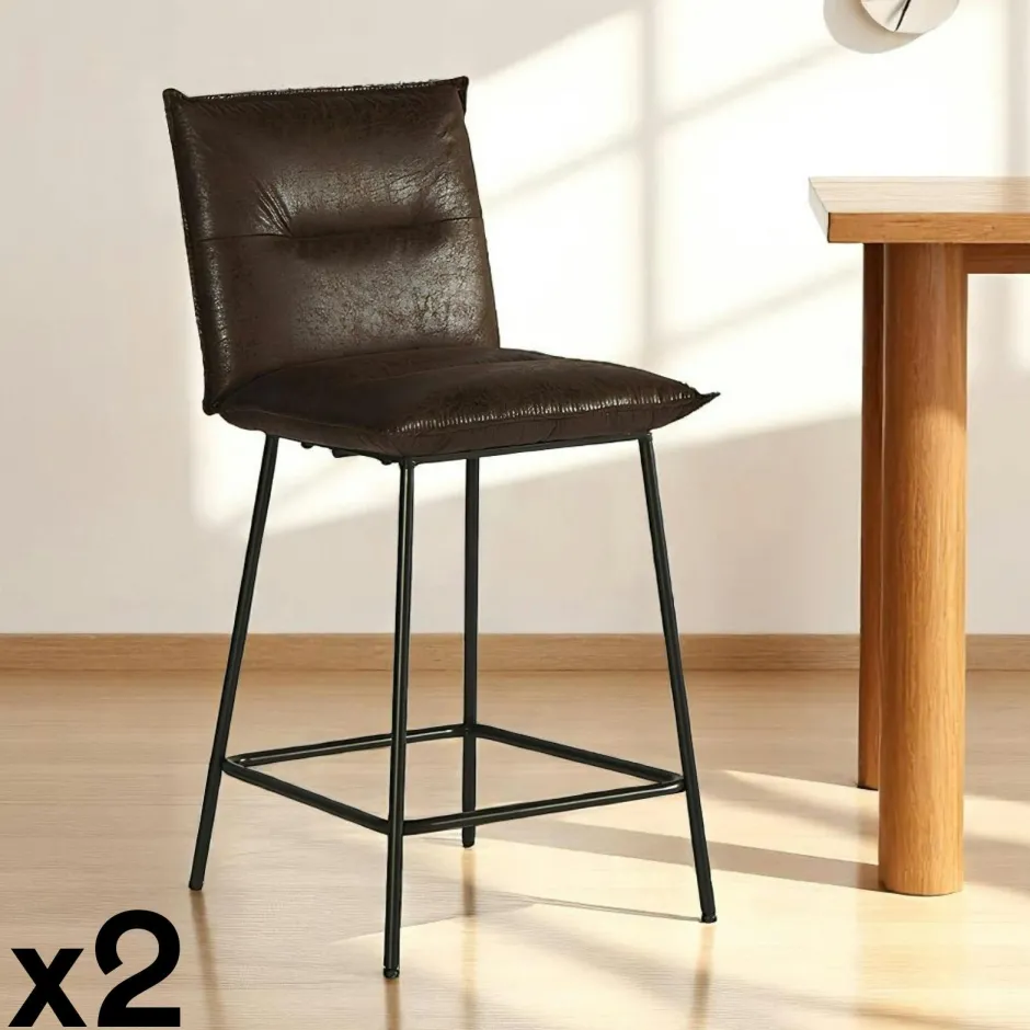 IENA Chaises Capitonnées|Chaises Contemporaines|Chaise rotative tissu anthracite (lot de 2)