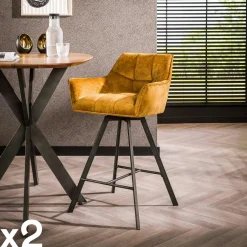 MALMOE Chaises Capitonnées|Chaises Contemporaines|Chaise salle à manger tissu quadrillé gris (lot de 2)