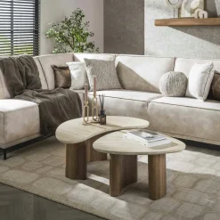 TIM Chaises Capitonnées|Chaises Contemporaines|Chaise style cabriolet tissu marron (lot de 2)