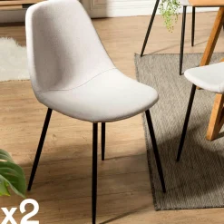 TIM Chaises Vintage|Chaises Capitonnées|Chaise tissu gris anthracite (lot de 2)