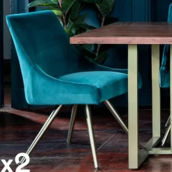 HOBART Meubles De Cuisine·Chaises|Chaises Capitonnées|Chaise velours gris (lot de 2)