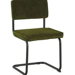 MALMOE Chaises Vintage|Chaises Capitonnées|Chaise velours gris piètement luge (lot de 2)