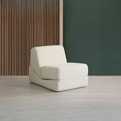 SAPPO Fauteuils En Tissu|Fauteuils Convertibles|Chauffeuse convertible gris velours, lit d'appoint