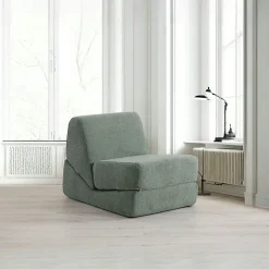 SAPPO Fauteuils En Tissu|Fauteuils Convertibles|Chauffeuse convertible gris velours, lit d'appoint