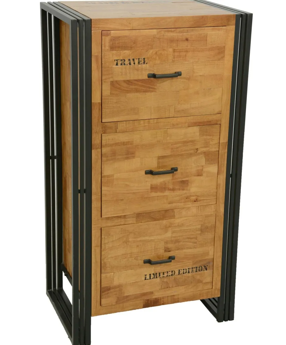 BRISBANE Univers Déco·Loft Industriel|Tables De Chevet Industrielles|Chevet bout de canapé bois recyclé