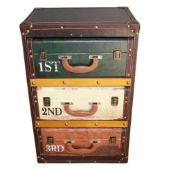 PUNO Commodes Vintage|Commodes En Bois|Chiffonnier façon valises colorées