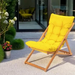 SORA Transats / Bains De Soleil|Chilienne jaune confort - pliante, inclinable