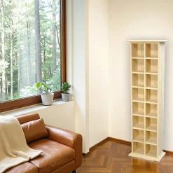 Tradition Meubles De Salon·Colonnes De Rangement|Meubles De Rangement·Colonnes De Rangement|Colonne double range CD 7 étages hévéa 40x24x138cm