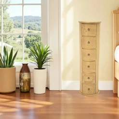 Tradition Meubles De Salon·Colonnes De Rangement|Meubles De Rangement·Colonnes De Rangement|Colonne DVD 6 tiroirs hévéa 109cm