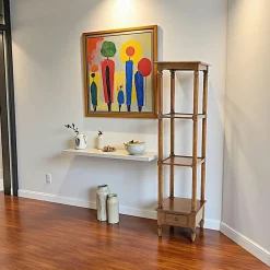 Tradition Meubles De Salon·Colonnes De Rangement|Meubles De Rangement·Colonnes De Rangement|Colonne Hévéa 1 tiroir, 3 étages 42x42x156cm