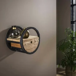 LHASA Meubles De Rangement·Petits Meubles De Rangement|Colonne vitrine design - bois clair, 4 plateaux