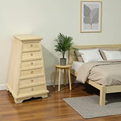 Maori Commodes En Bois|Commode / Chiffonnier Pyramide Hévéa 6 tiroirs 55x50x100cm