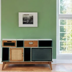 LAMPHUN Univers Déco·Vintage|Commodes Vintage|Commode bleue/verte 2 tiroirs 2 portes 4 niches