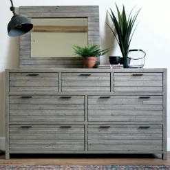 SIENNE Commodes En Bois|Commode bois recyclé grisé 7 tiroirs