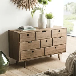 LIMA Univers Déco·Maison De Campagne|Commodes Scandinaves|Commode de chambre en bois de sapin 8 tiroirs