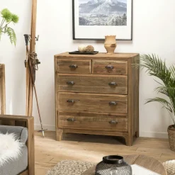 DENVER Univers Déco·Maison De Campagne|Commodes En Bois|Commode en bois de pin recyclé 2 tiroirs