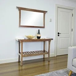 Maori Consoles En Bois|Consoles En Bois|Console 2 plateaux hévéa 120x40x78cm