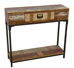 Loft / Loft Colors Consoles Avec Tiroirs|Consoles Avec Tiroir|Console 1 tiroir, 1 plateau bas en Hévéa recyclé coloré et métal 80x25x75cm LOFT COLORS