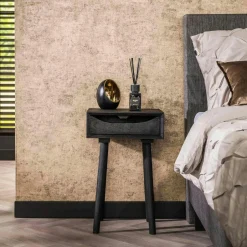 ALCUDIA Consoles Avec Tiroirs|Consoles Avec Tiroir|Console 4 tiroirs en bois noir 80 cm