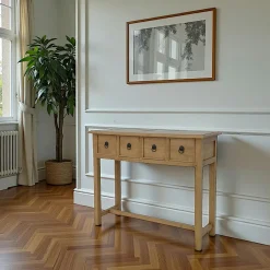 Maori Consoles Avec Tiroirs|Consoles Avec Tiroir|Console 4 tiroirs hévéa 100cm