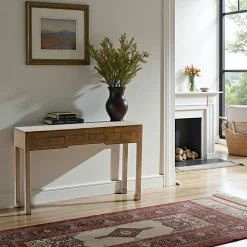 Maori Consoles Avec Tiroirs|Consoles Avec Tiroir|Console asiatique 4 tiroirs hévéa 120cm