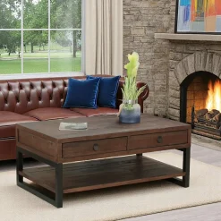 SAMOA Consoles En Bois|Consoles En Bois|Console bois brun recyclé 2 tiroirs