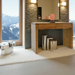 Helena Consoles En Bois|Consoles En Bois|Console bureau bois moderne hévéa 109cm