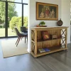 Maori Buffets En Bois|Buffets En Bois|Console croisillon 2 plateaux hévéa 124x38x80cm