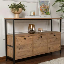 JENA Consoles En Bois|Consoles En Bois|Console d'entrée avec rangement - 3 niches