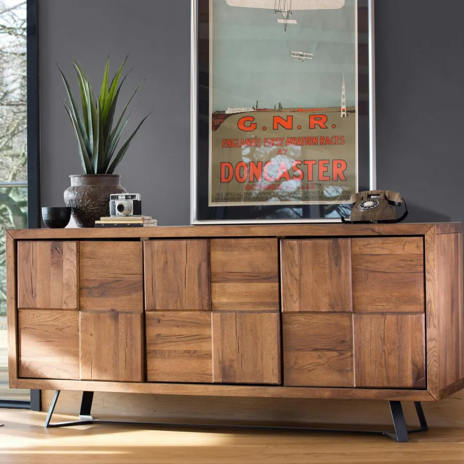 JENA Consoles En Bois|Consoles En Bois|Console d'entrée avec rangement - 3 niches