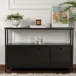 JENA Consoles En Bois|Consoles En Bois|Console d'entrée avec rangement - 3 niches