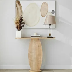 MARFA Consoles En Bois|Consoles En Bois|Console d'entrée blanche design organique 100 cm
